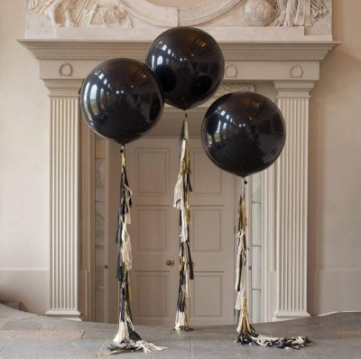 3 Black large luxury balloons